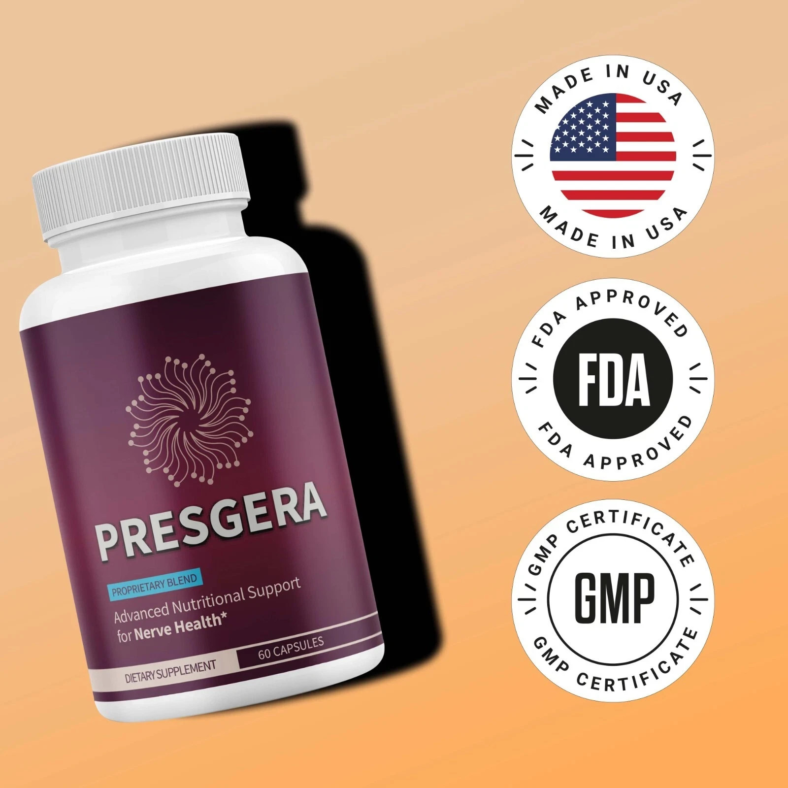 Presgera Advanced Nerve Support Formula Maximum Strength Vitamin ( 5 Pack )