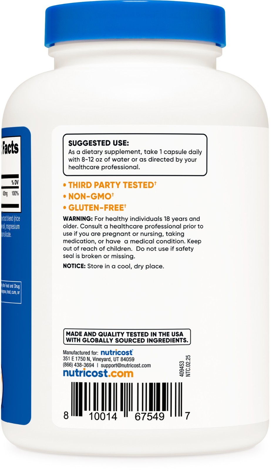 Nutricost Magnesium Oxide 750mg, 240 Capsules – 420mg of Magnesium
