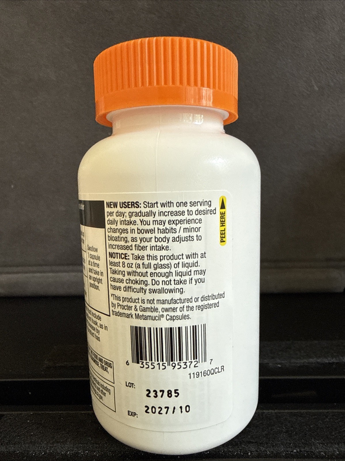 QC Psyllium Fiber Capsules. 160 Count per Bottle. 6 Pack