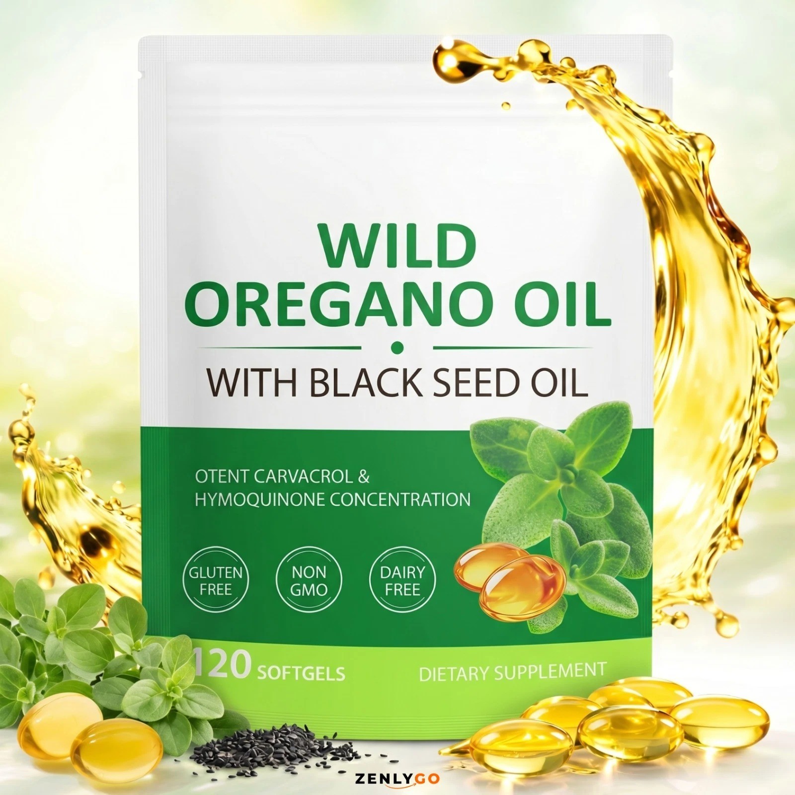 Resilia Oil Of Oregano With Black Seed Oil 6,000MG