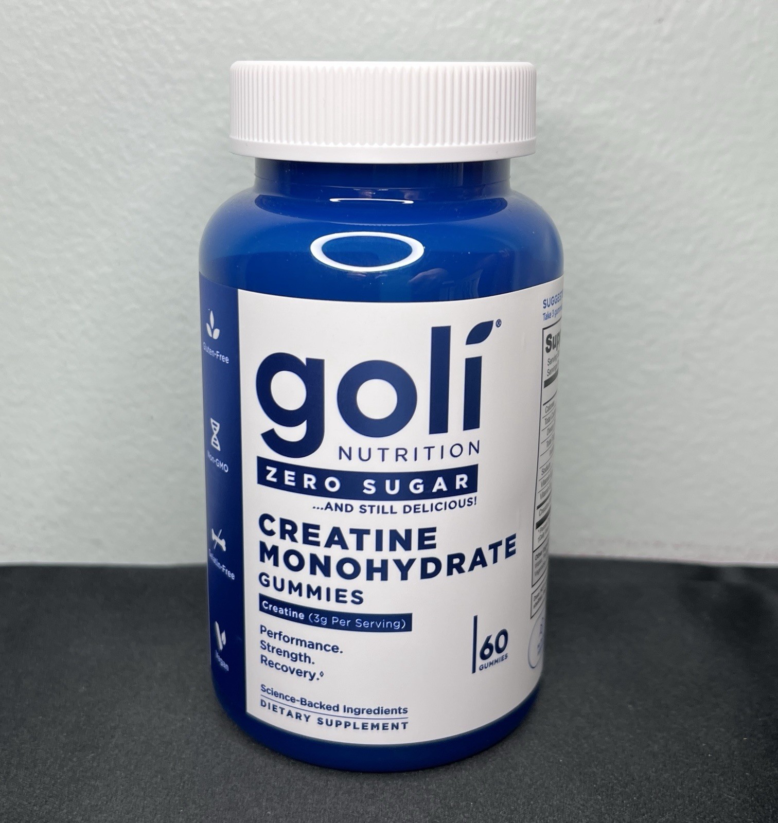 Zero Sugar Creatine Monohydrate Gummies Performance Supplement Support 60Ct
