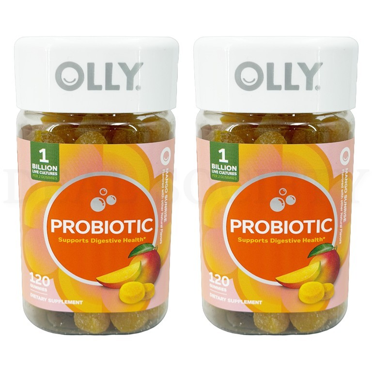 OLLY Probiotic Immune and Digestive Gummy Mango Sunrise 120 Count Lot of 2