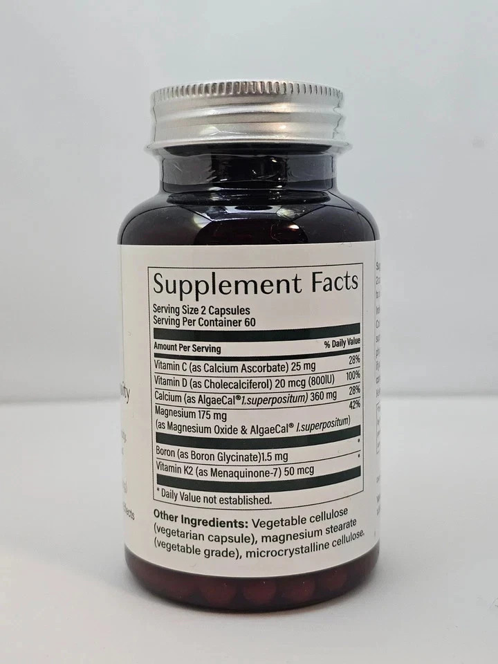 AlgaeCal Plus Stronger Bones Veggie Capsules Dietary Supplement Algae Cal 120Ct