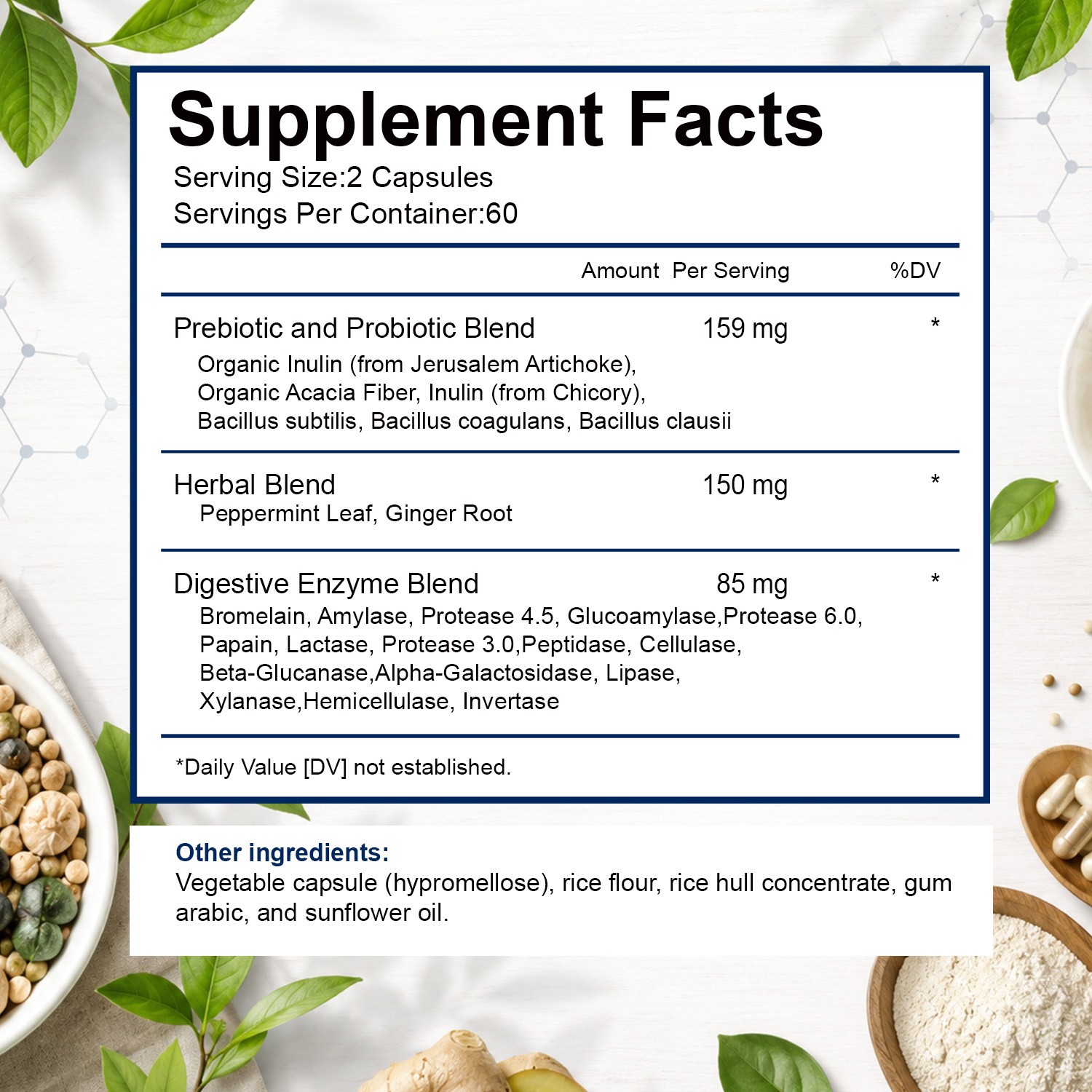 Digestive Enzymes Prebiotic&Probiotics Gas,Constipation&Bloating Relief