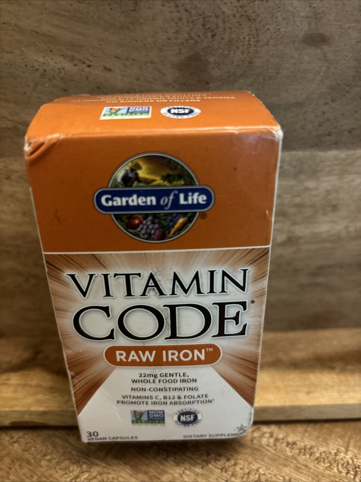 Garden Of life Vitamin Code RAW Iron 30ct. Exp:01/2026