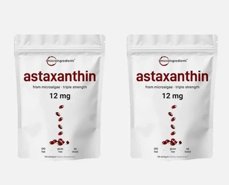 2 Pack | Astaxanthin 12mg, 120 Softgels, 4 Month Supply-NEW FREE SHIPPING-+
