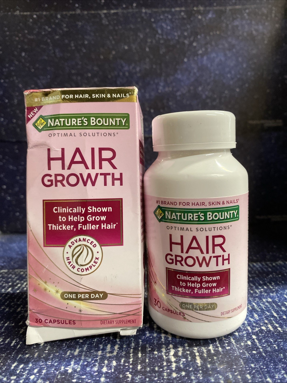 Natures Bounty HAIR GROWTH 30 caps Hair Skin Nails EXP: 02/2026 Damaged Box