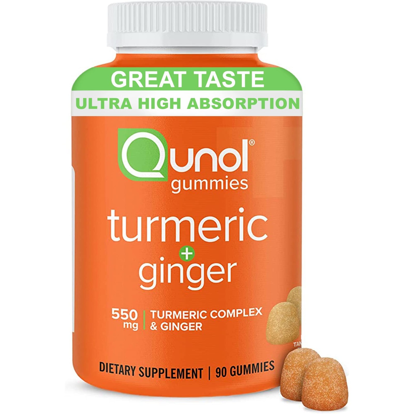 Qunol Turmeric and Ginger Gummies Joint Support Supplement with Ultra High A…