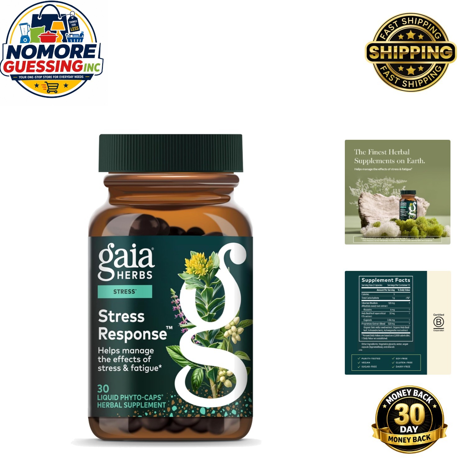 Energizing Herbal Stress Response with Rhodiola, Perfect for Daily Use | 30 Caps