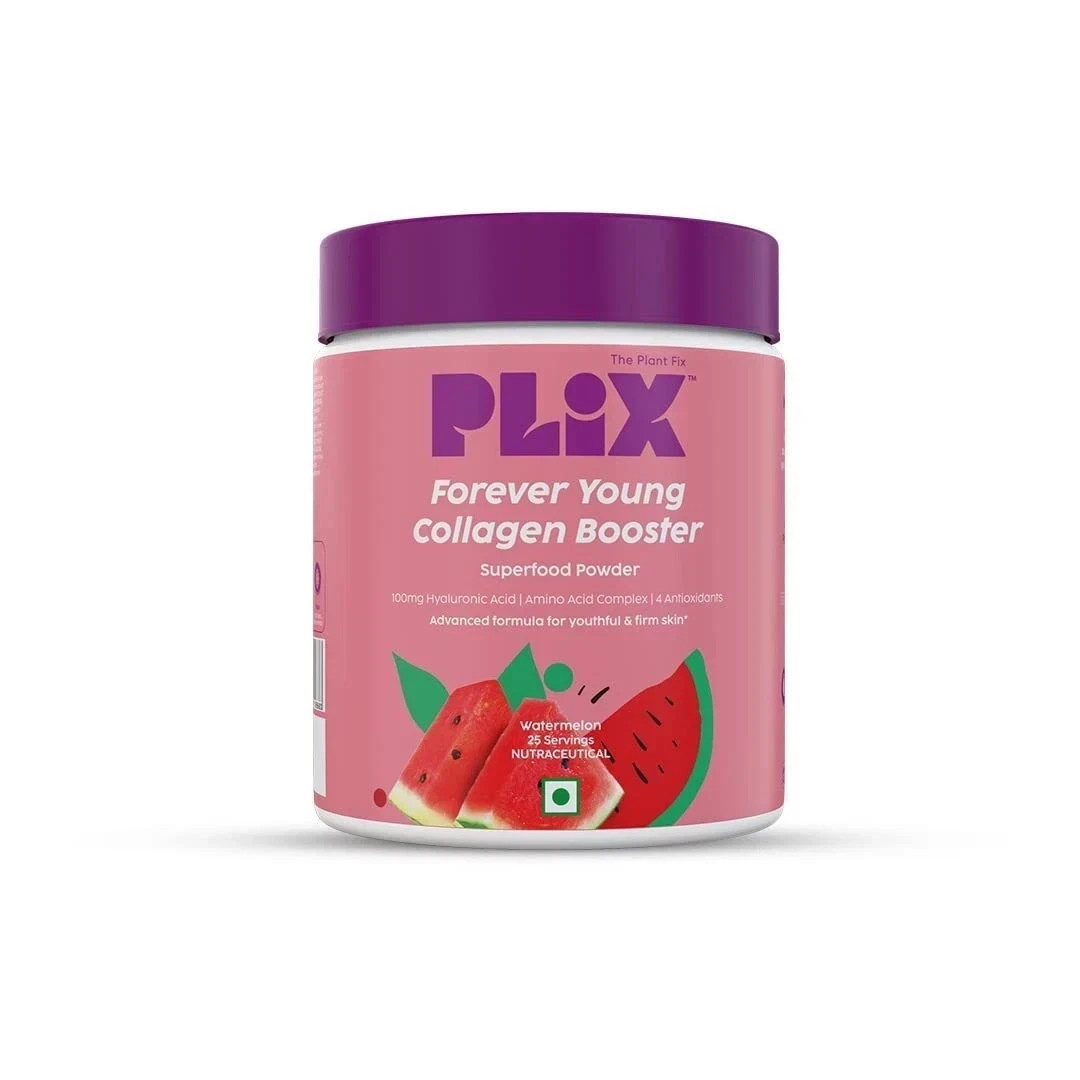 PLIX Collagen Powder 200gm For Youthful Skin & Firm Skin Watermelon Flavor