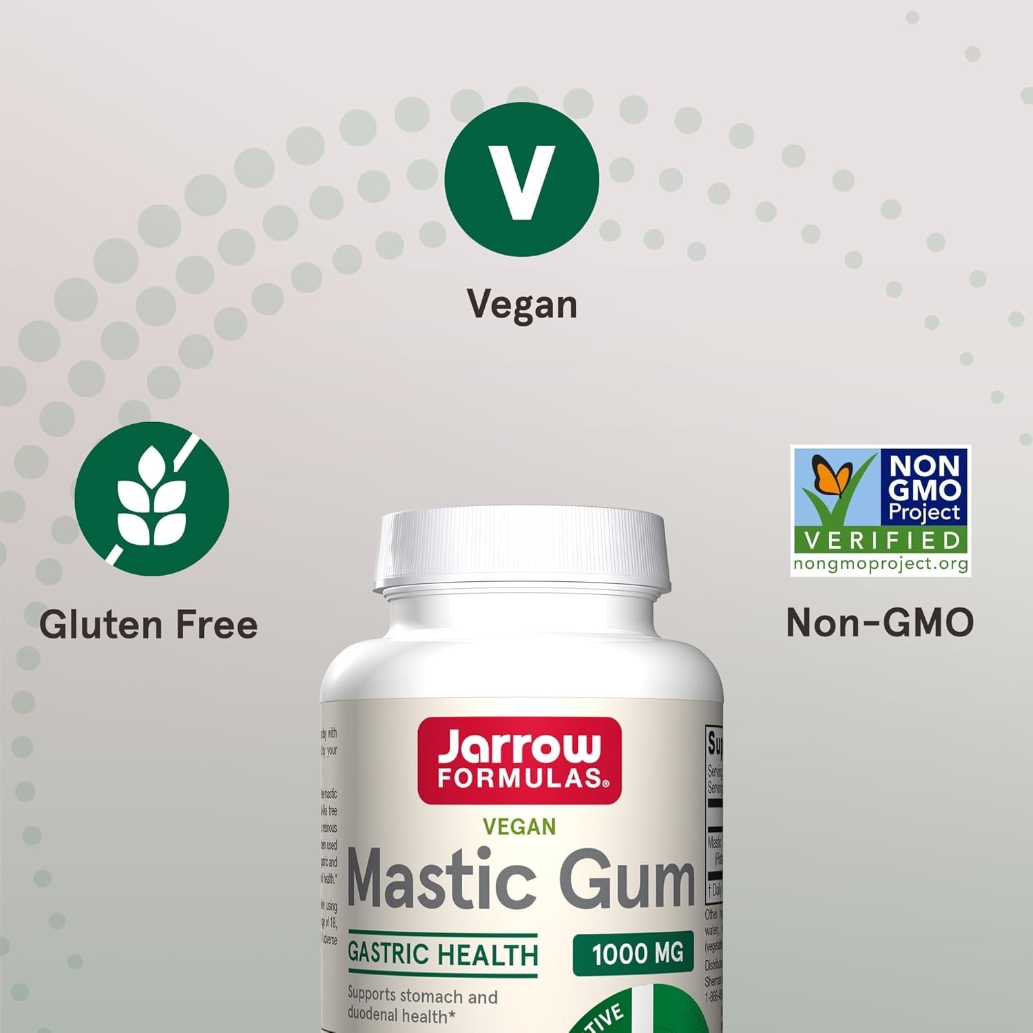 Jarrow Mastic Gum (1000 mg) Gastric Health 120 Veggie Capsules Each (Pack of 2)