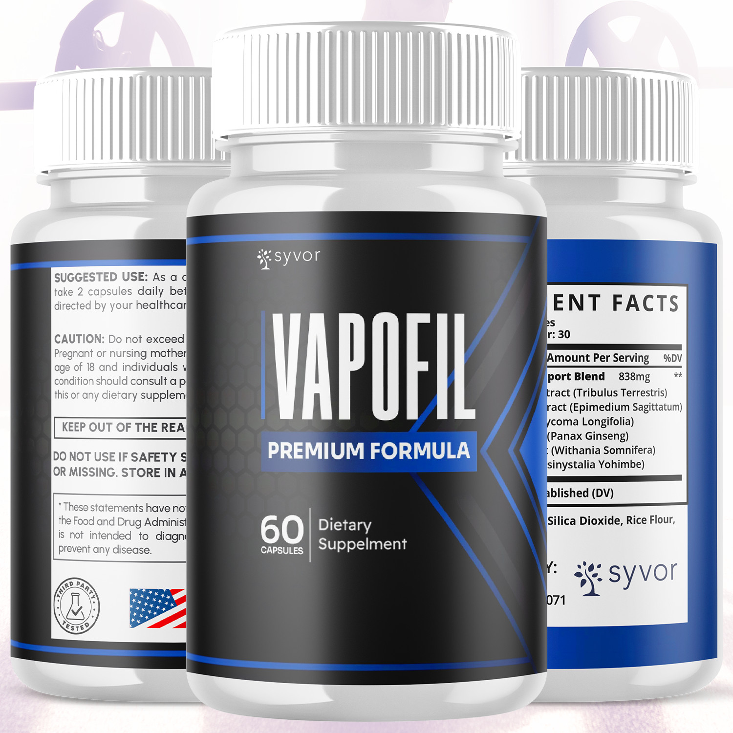 (2 Pack) Vapofil Advanced Male Pills Vapo Fil Formula Supplement 120 Capsules