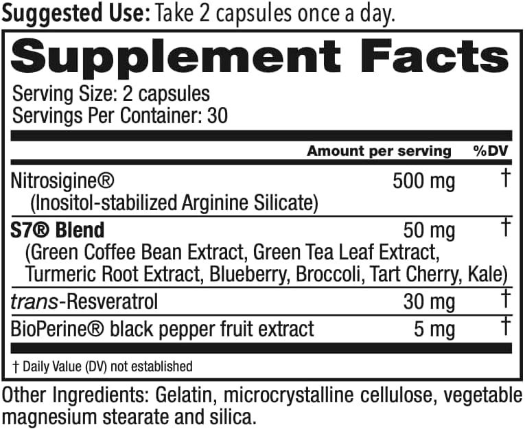 Natural Nitric Oxide Booster for Blood Flow & Circulation Support – 1-Pack