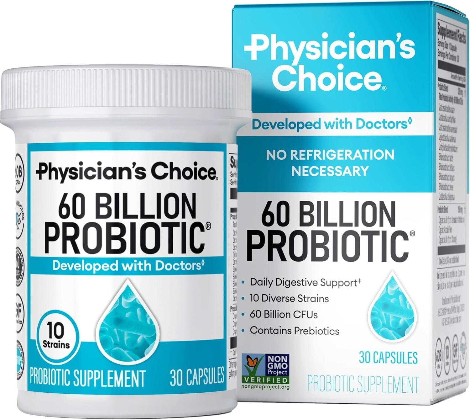 Physician’s CHOICE Probiotics 60 Billion CFU -Digestive Health, Immune Support