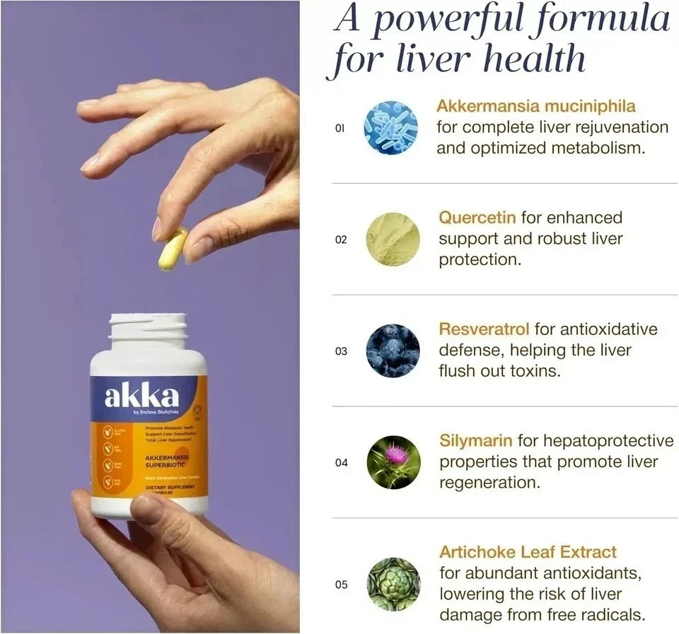 3PCS-AKKA-Premium Liver Purify Detox & Repair Superbiotic,Gut Health