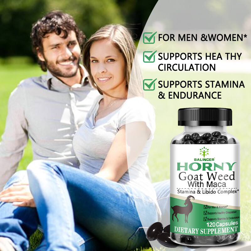 Horny Goat Weed and maca Extract -Gluten Free, Non-GMO,Unisex