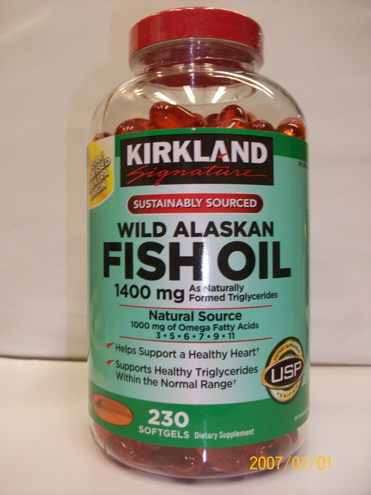 Wild Alaskan Fish Oil 1,400 mg Omega Fatty Acids 230 Softgels Heart Health