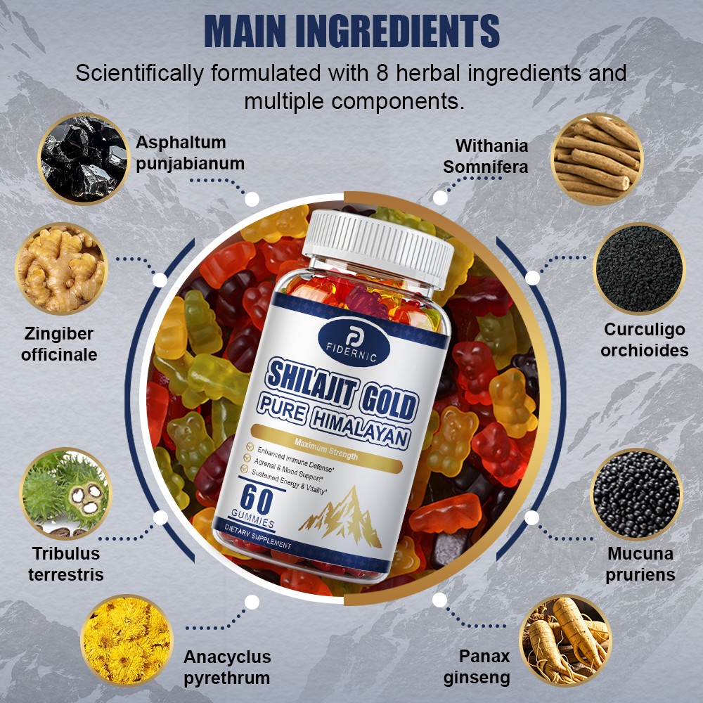Pure Himalayan Shilajit Gold Gummies 60 Count Max Strength