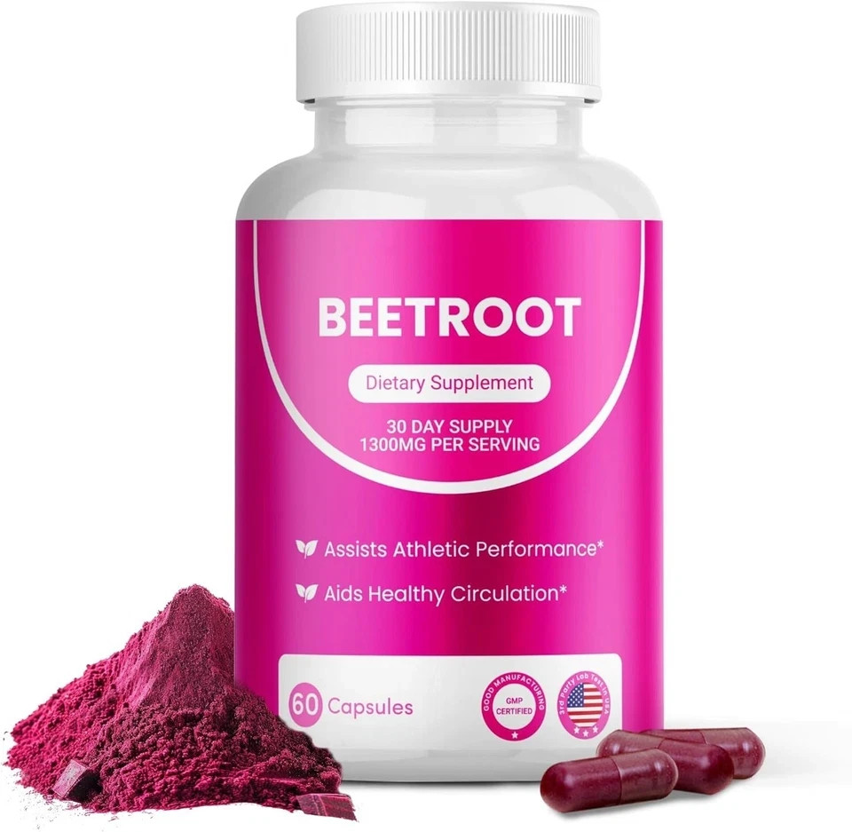 3X Rosabella Organic Beet Root 60 Capsules Natural Energy Boost Blood Pressure