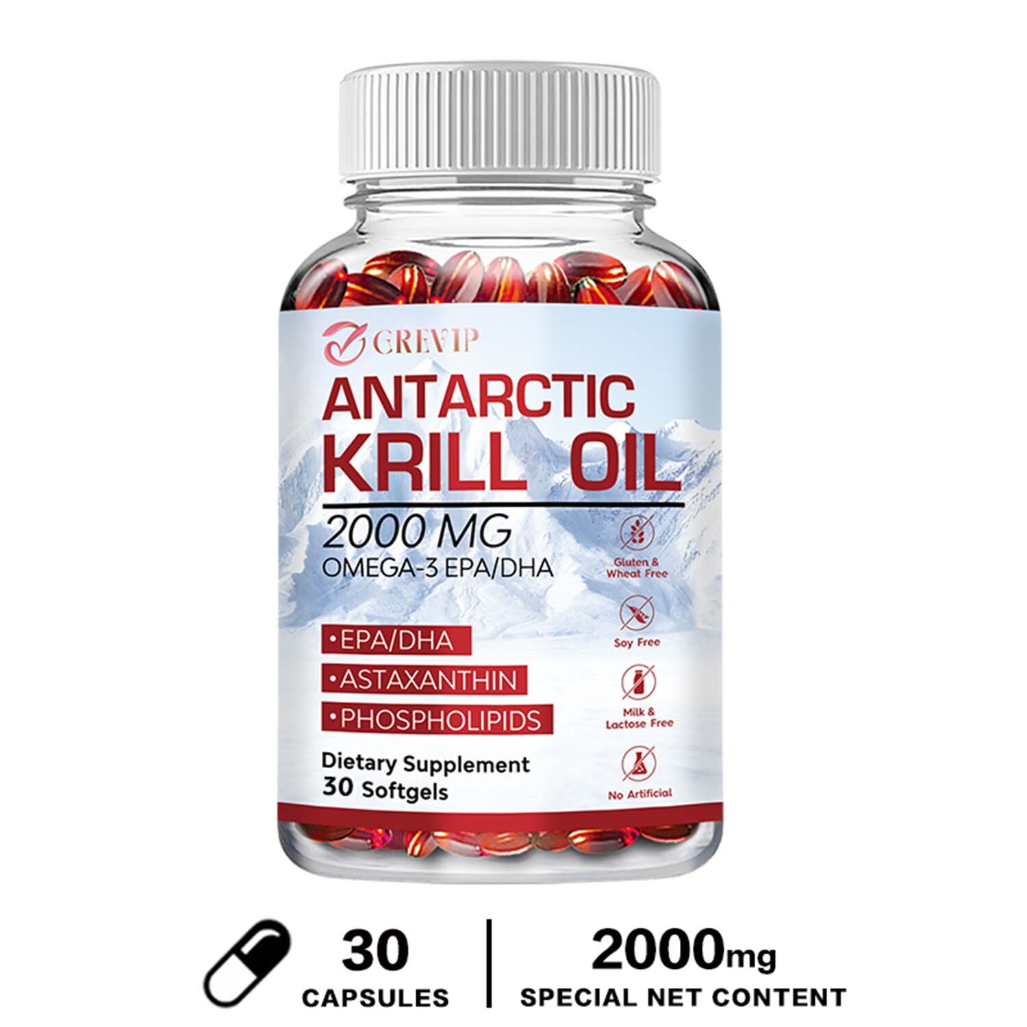 Antarctic Krill Oil -Brain Health,Anti-Aging,Improve Cardiovascular,Joint Health