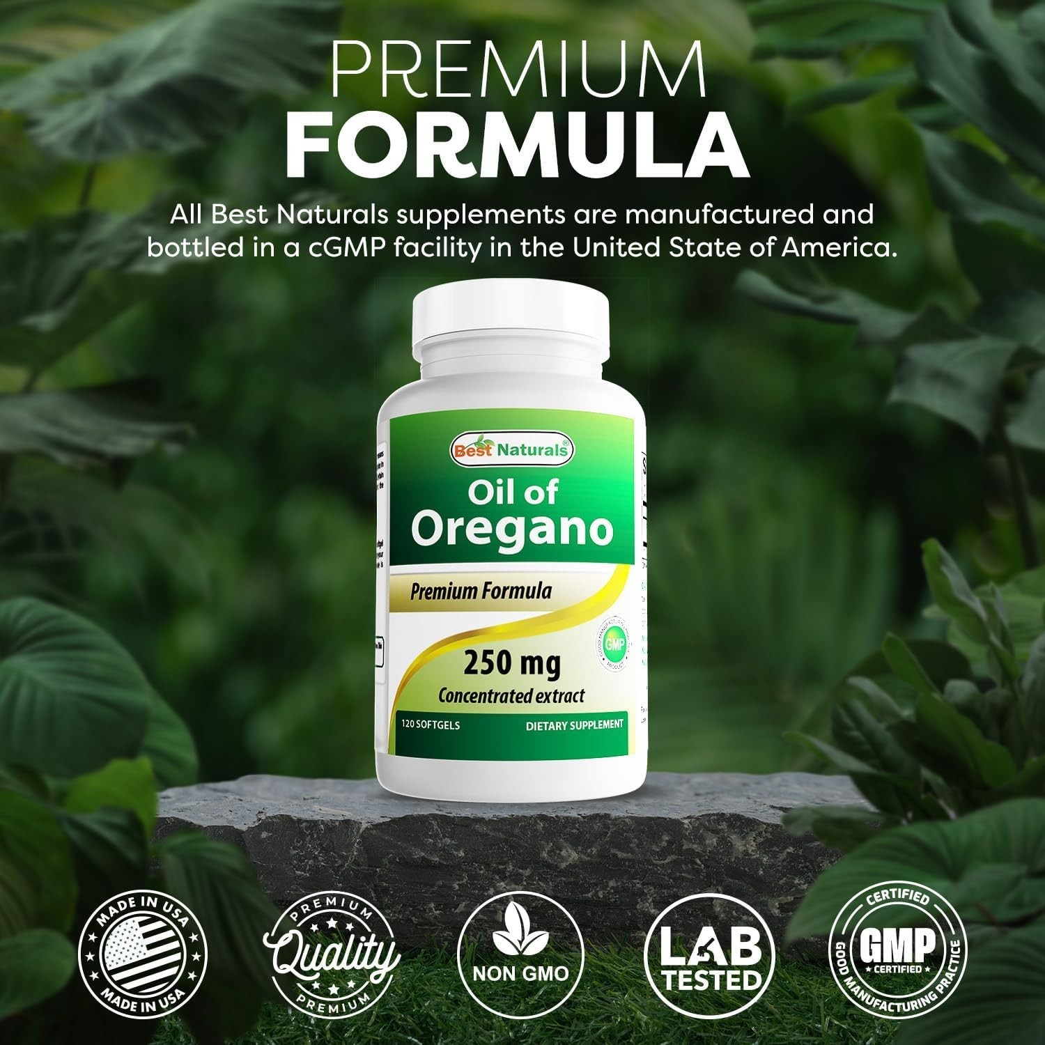 120 Count Oregano Oil 250 Mg Softgels – Gluten Free, All Natural Ingredients
