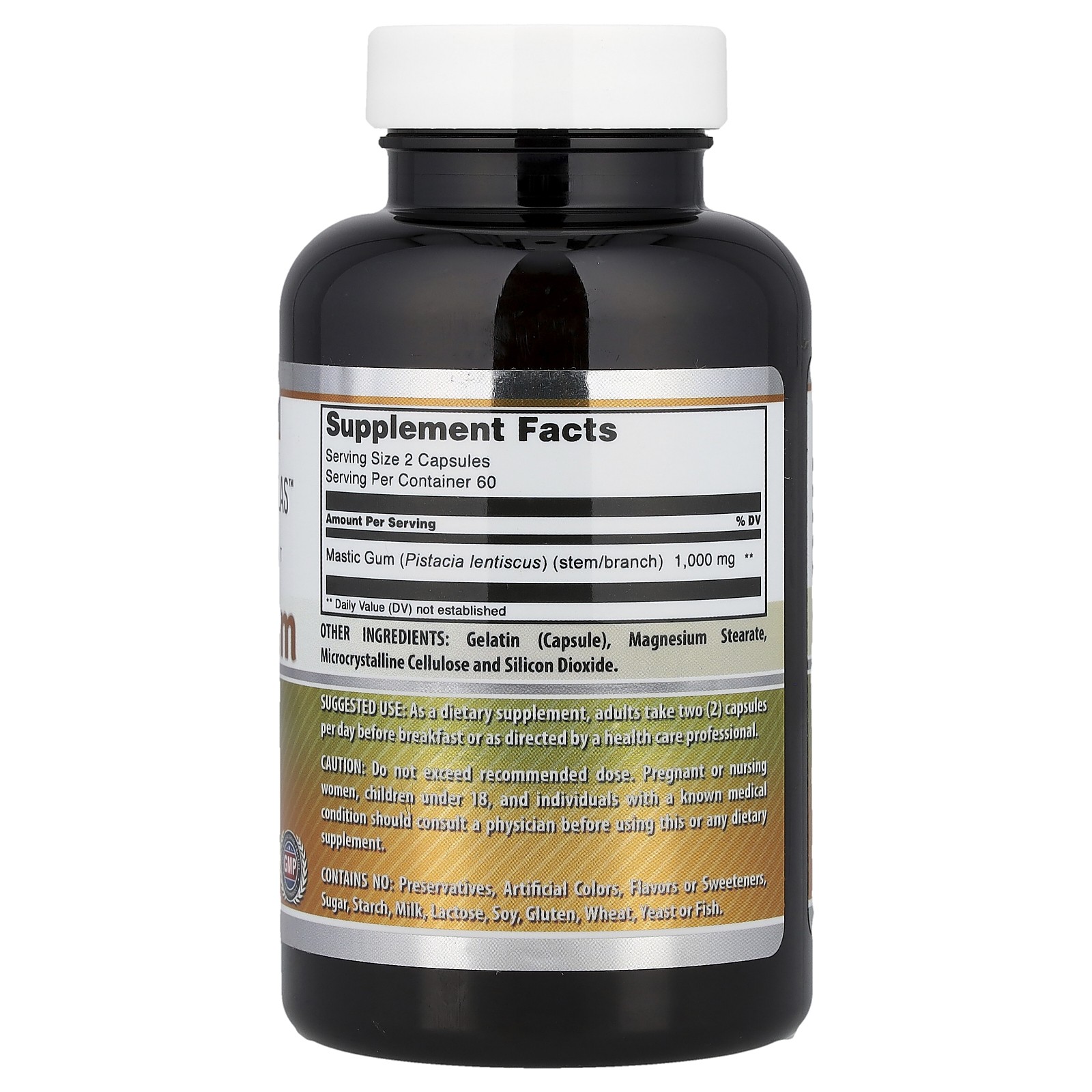 Mastic Gum, 120 Capsules (500 mg per Capsule)