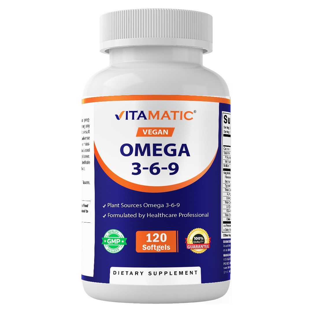 Vitamatic Vegan Omega 3-6-9 Complex 1250mg – 120 Softgels