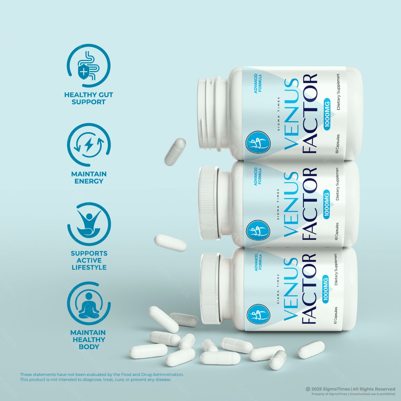 Venus Factor Capsules, Advanced Weight Management, Energy & Metabolism – 5 Pack