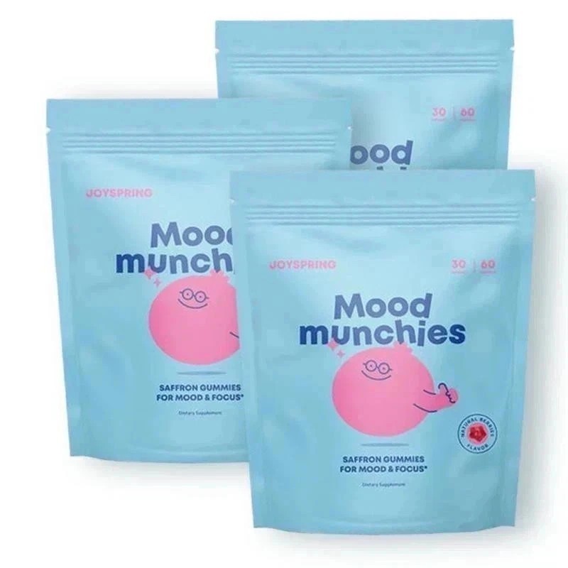 NEW 3PCS JoySpring Mood Munchies | Saffron Gummies for Mood & Focus Support
