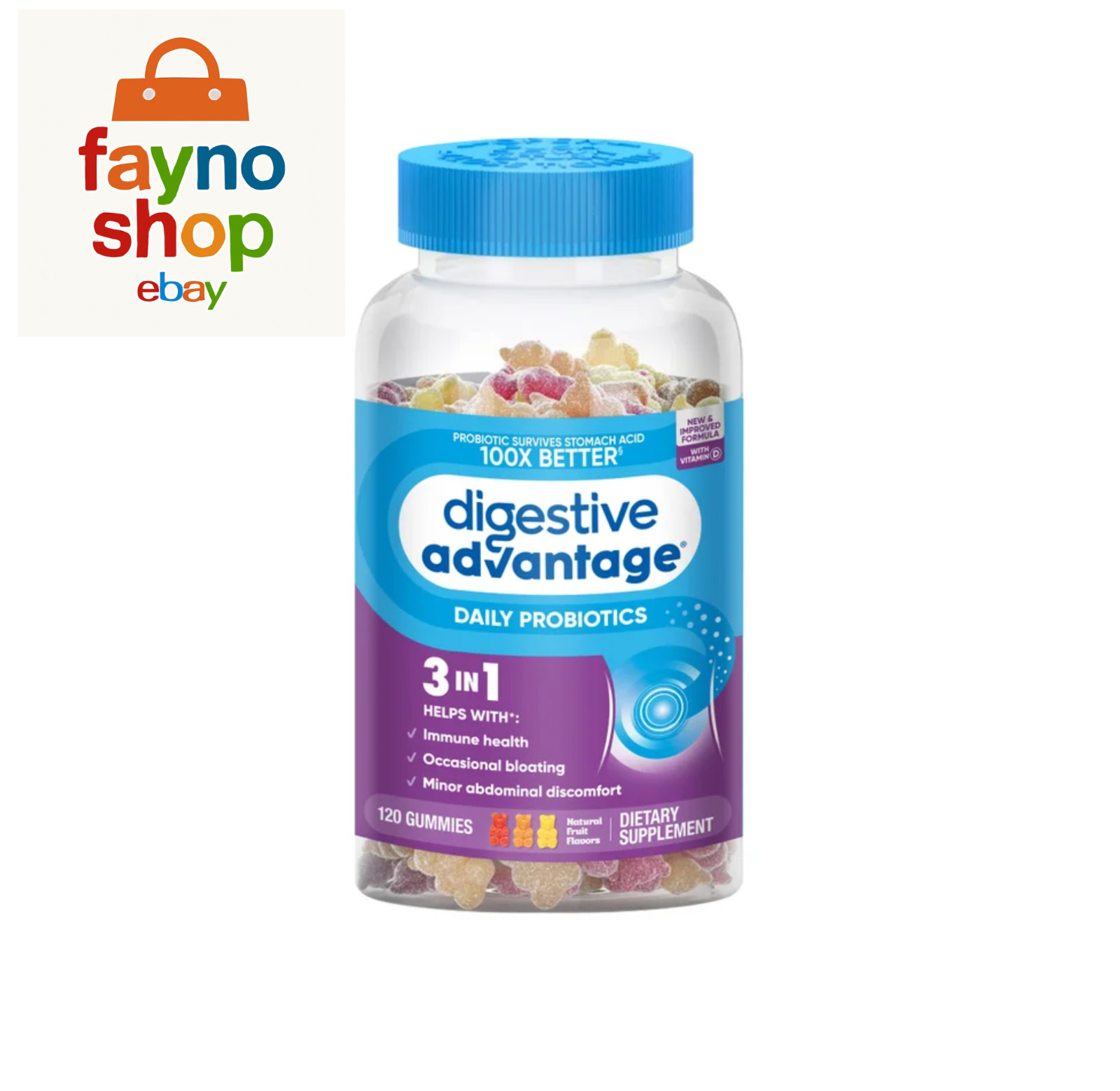 Schiff Digestive Advantage Probiotic Gummies – 120 Count– Daily Digestive Health