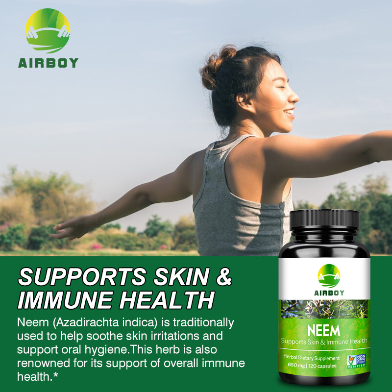 120pcs Neem Capsules (Azadirachta indica) – Organic, Immune Support,Liver Health