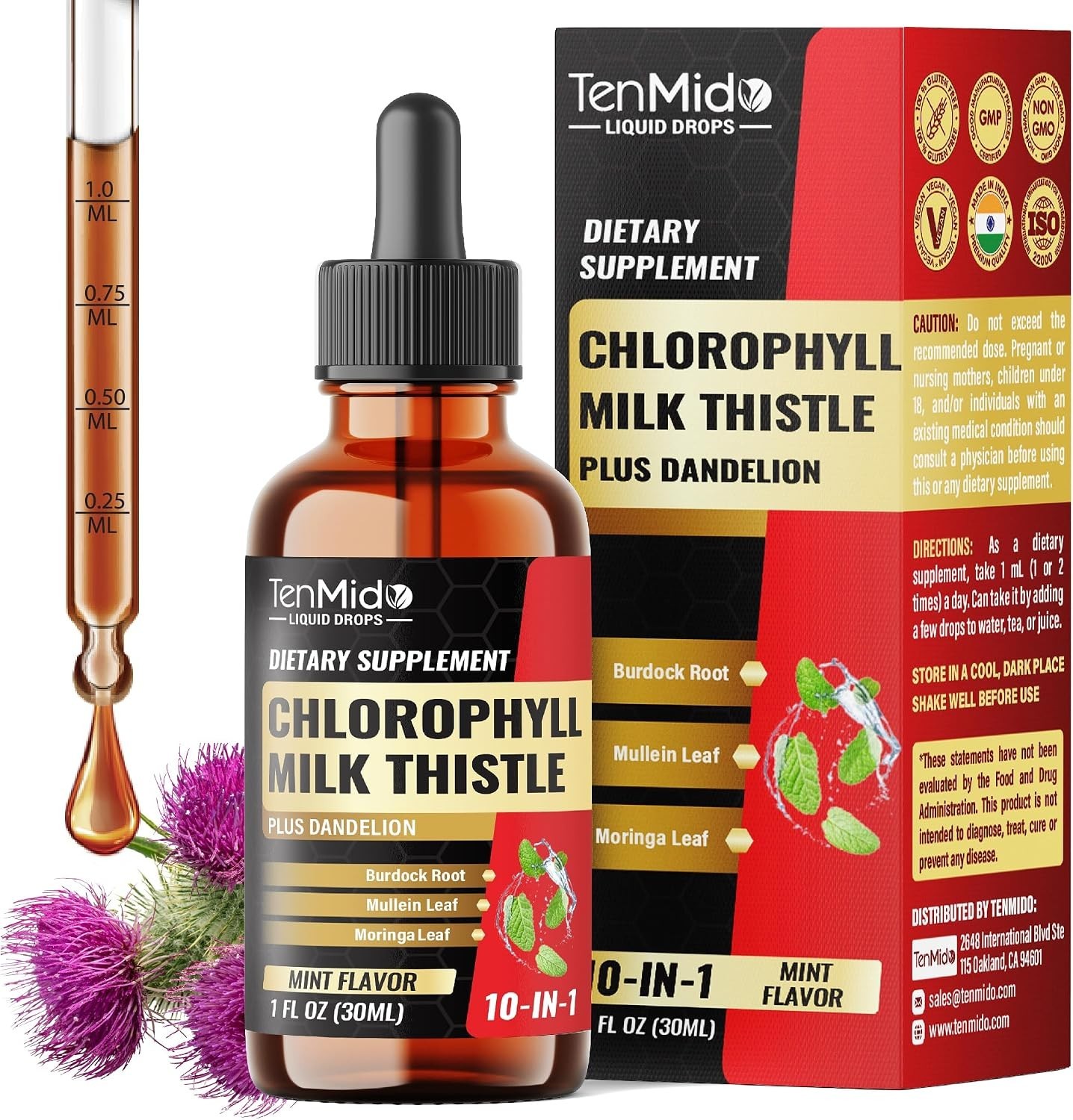 GMP-Certified Chlorophyll Drops – 12 Botanicals for Daily Health, 30 Servings