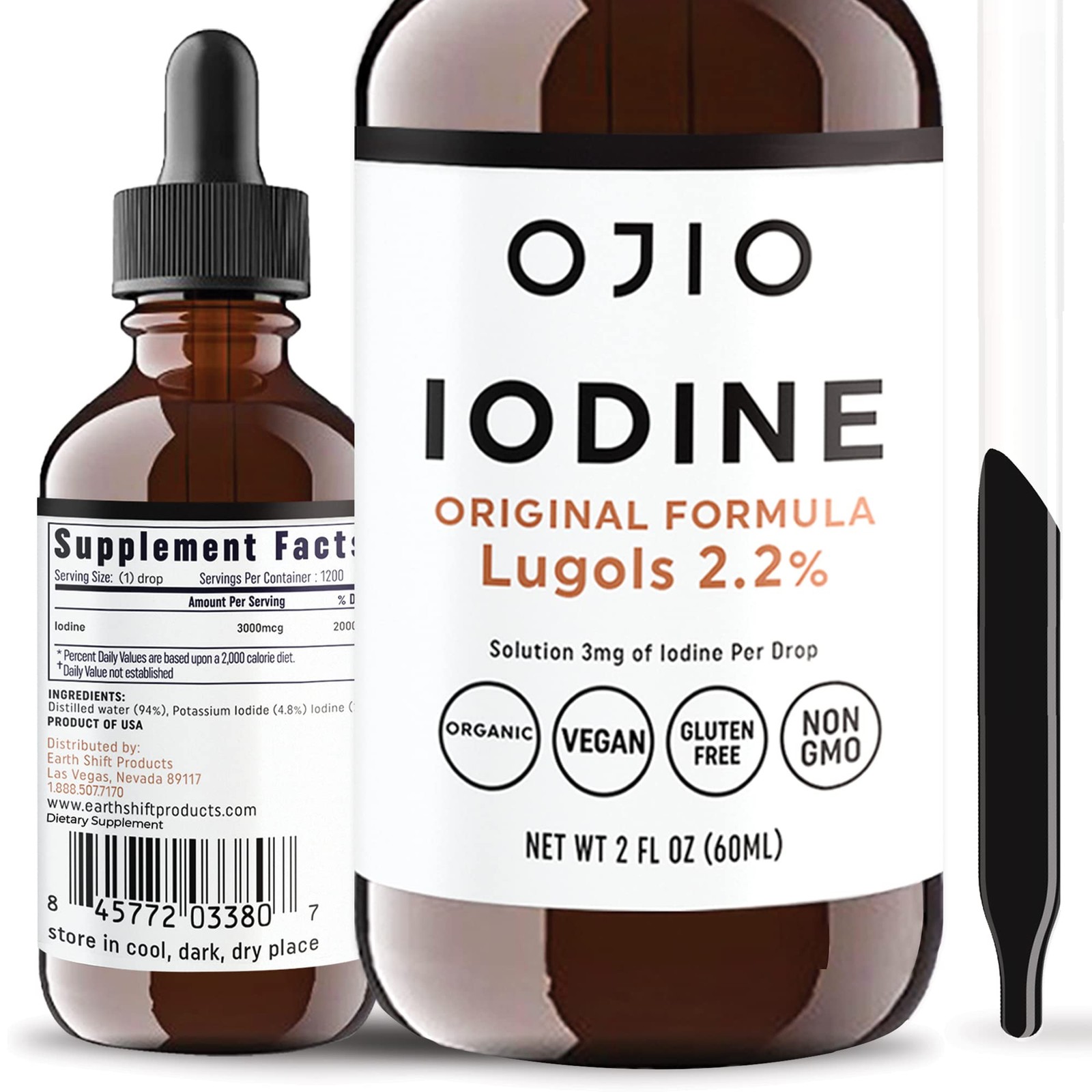 Lugols Iodine Solution 2% – 1 Year Supply – High Potency 2 Fl Oz (Pack of 1)