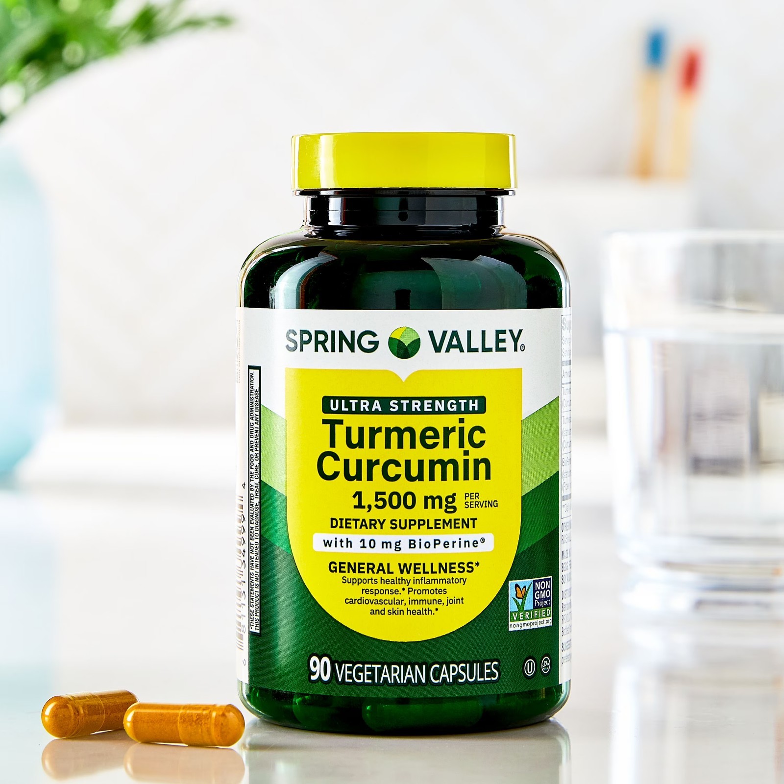 Spring Valley Ultra Strength Turmeric Curcumin Dietary Supplement 1,500 mg 90 Ct