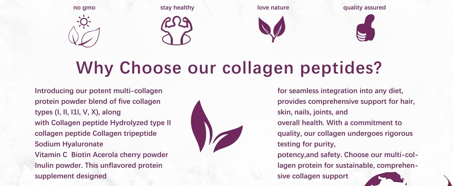 2 lb Multi Collagen Peptides Powder Hydrolyzed Protein Peptide Type I,II,III,V,X