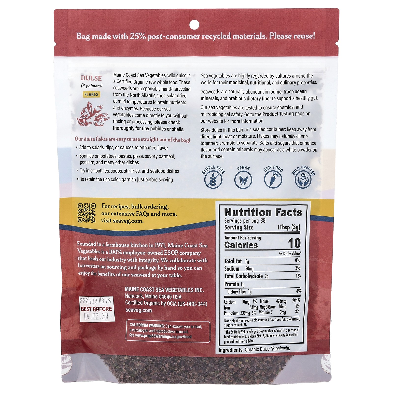 Dulse Flakes, 4 oz (113 g)